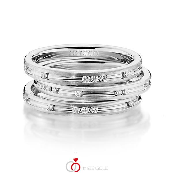 Set in Weißgold 750 mit zus. 0,42 ct. Brillant tw, si von acredo - A-1451-12 Set in Weißgold 750 mit zus. 0,42 ct. Brillant tw, si von acredo - A-1451-12