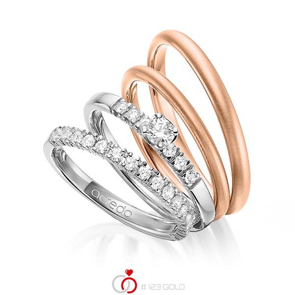Set in witgoud 14 kt. half gezet met in totaal 0,57 ct. Briljant & Briljanten tw,vs tw/si van acredo - A-1416-1 Set in witgoud 14 kt. half gezet met in totaal 0,57 ct. Briljant & Briljanten tw,vs tw/si van acredo - A-1416-1