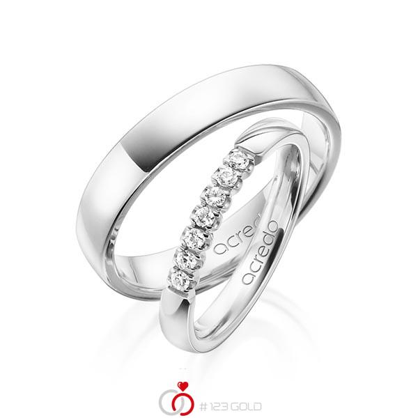Set in witgoud 14 kt. met in totaal 0,14 ct. Briljant tw,vs van acredo - A-1310-1 Set in witgoud 14 kt. met in totaal 0,14 ct. Briljant tw,vs van acredo - A-1310-1