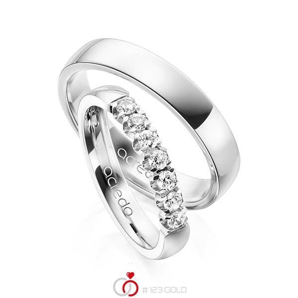 Set in witgoud 14 kt. met in totaal 0,35 ct. Briljant tw,vs van acredo - A-1311-1 Set in witgoud 14 kt. met in totaal 0,35 ct. Briljant tw,vs van acredo - A-1311-1