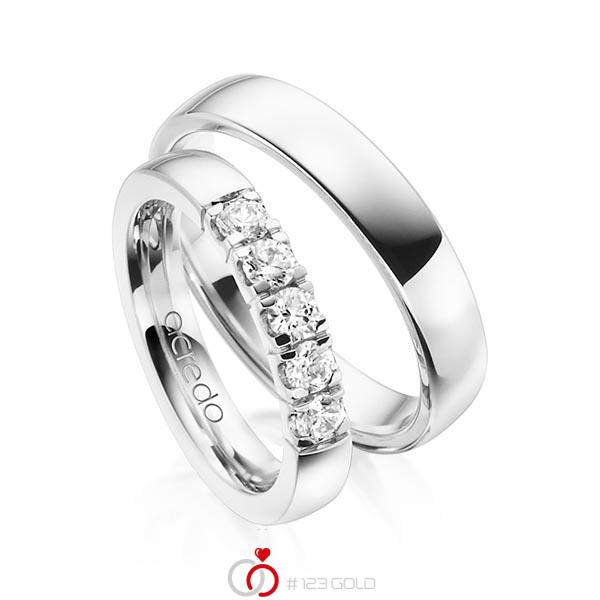Set in witgoud 14 kt. met in totaal 0,55 ct. Briljant tw,vs van acredo - A-1318-1 Set in witgoud 14 kt. met in totaal 0,55 ct. Briljant tw,vs van acredo - A-1318-1