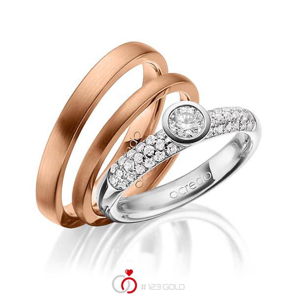 Set in witgoud 14 kt. met in totaal 0,61 ct. Briljant & Briljanten tw/si tw,vs van acredo - A-1424-1 Set in witgoud 14 kt. met in totaal 0,61 ct. Briljant & Briljanten tw/si tw,vs van acredo - A-1424-1
