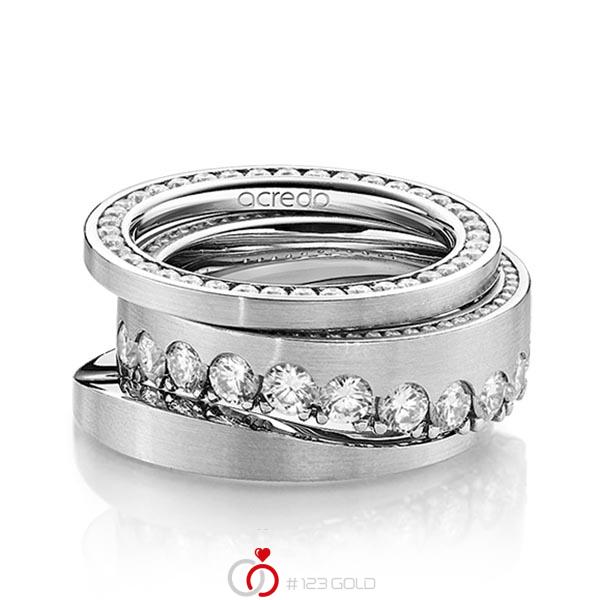 Set in witgoud 14 kt. volledig gezet met in totaal 1,97 ct. Briljant tw/si van acredo - A-1453-4 Set in witgoud 14 kt. volledig gezet met in totaal 1,97 ct. Briljant tw/si van acredo - A-1453-4