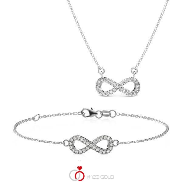 Set in witgoud 18 kt. met in totaal 0,135 ct. w,si - BD-1131-1 Set in witgoud 18 kt. met in totaal 0,135 ct. w,si - BD-1131-1