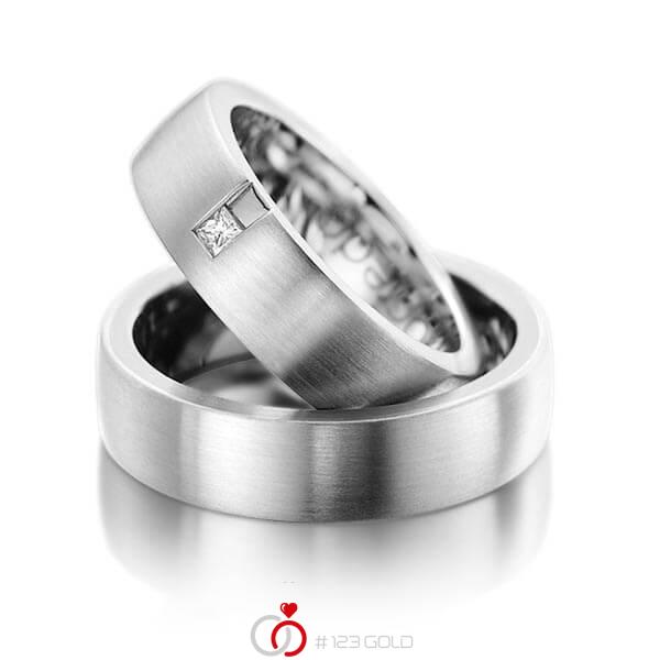 Set klassieke trouwringen in buiten dark grey gold 14 kt. , binnen dark grey gold 14 kt. met in totaal 0,06 ct. Princess-Diamant tw/si van acredo - A-1091-7 Set klassieke trouwringen in buiten dark grey gold 14 kt. , binnen dark grey gold 14 kt. met in totaal 0,06 ct. Princess-Diamant tw/si van acredo - A-1091-7