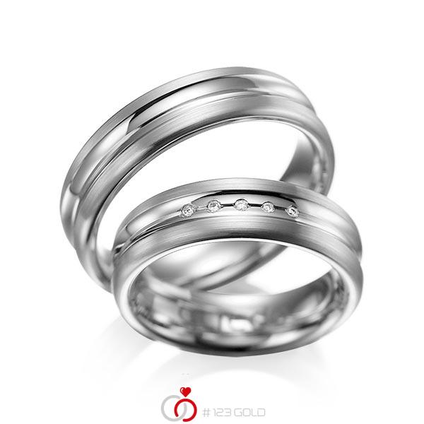 Set Klassieke trouwringen in dark grey gold 14 kt. met in totaal 0,025 ct. Briljant tw/si van acredo - A-1048-6 Set Klassieke trouwringen in dark grey gold 14 kt. met in totaal 0,025 ct. Briljant tw/si van acredo - A-1048-6