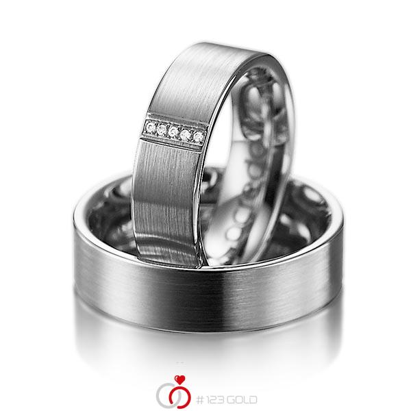 Set klassieke trouwringen in dark grey gold 14 kt. met in totaal 0,025 ct. Briljant tw/si van acredo - A-1057-2 Set klassieke trouwringen in dark grey gold 14 kt. met in totaal 0,025 ct. Briljant tw/si van acredo - A-1057-2