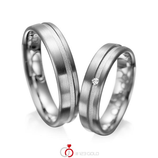 Set Klassieke trouwringen in dark grey gold 14 kt. met in totaal 0,02 ct. Briljant tw/si van acredo - A-1044-3 Set Klassieke trouwringen in dark grey gold 14 kt. met in totaal 0,02 ct. Briljant tw/si van acredo - A-1044-3