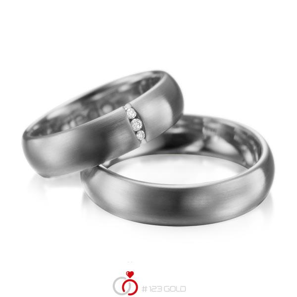 Set klassieke trouwringen in dark grey gold 14 kt. met in totaal 0,035 ct. Briljant tw/si van acredo - A-1059-2 Set klassieke trouwringen in dark grey gold 14 kt. met in totaal 0,035 ct. Briljant tw/si van acredo - A-1059-2