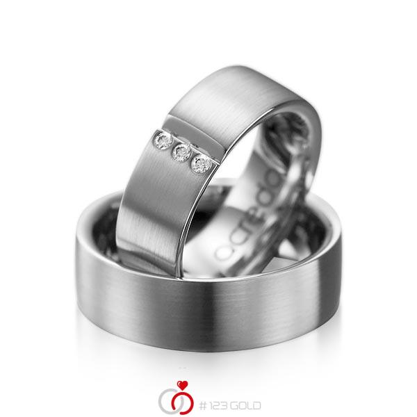 Set klassieke trouwringen in dark grey gold 14 kt. met in totaal 0,06 ct. Briljant tw/si van acredo - A-1068-2 Set klassieke trouwringen in dark grey gold 14 kt. met in totaal 0,06 ct. Briljant tw/si van acredo - A-1068-2