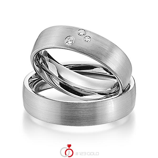 Set klassieke trouwringen in dark grey gold 14 kt. met in totaal 0,07 ct. Briljant tw/si van Steinberg - Q-1347-14 Set klassieke trouwringen in dark grey gold 14 kt. met in totaal 0,07 ct. Briljant tw/si van Steinberg - Q-1347-14