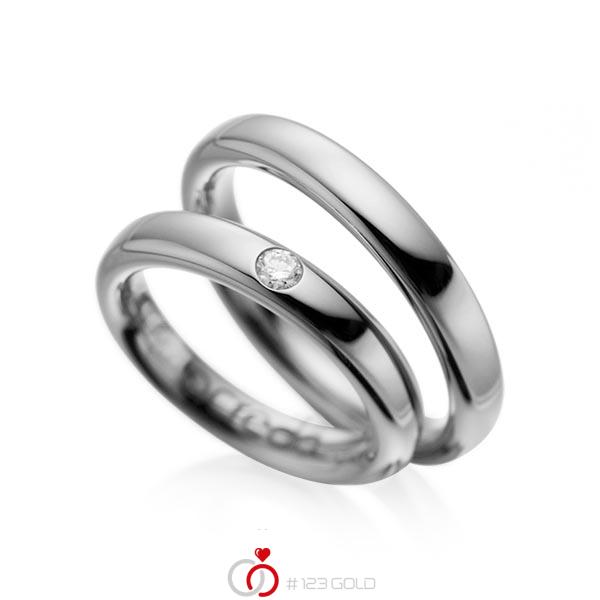 Set klassieke trouwringen in dark grey gold 14 kt. met in totaal 0,08 ct. Briljant tw/si van acredo - A-1008-2 Set klassieke trouwringen in dark grey gold 14 kt. met in totaal 0,08 ct. Briljant tw/si van acredo - A-1008-2