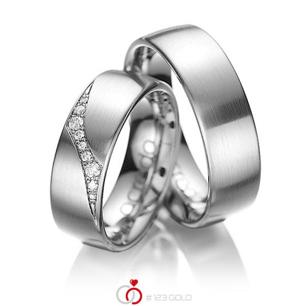 Set klassieke trouwringen in dark grey gold 14 kt. met in totaal 0,115 ct. Briljant tw/si van acredo - A-1036-2 Set klassieke trouwringen in dark grey gold 14 kt. met in totaal 0,115 ct. Briljant tw/si van acredo - A-1036-2