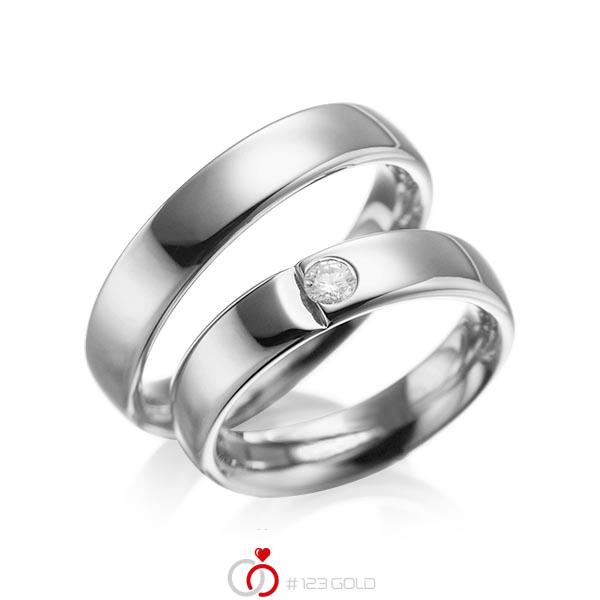 Set klassieke trouwringen in dark grey gold 14 kt. met in totaal 0,12 ct. Briljant tw/si van acredo - A-1027-2 Set klassieke trouwringen in dark grey gold 14 kt. met in totaal 0,12 ct. Briljant tw/si van acredo - A-1027-2