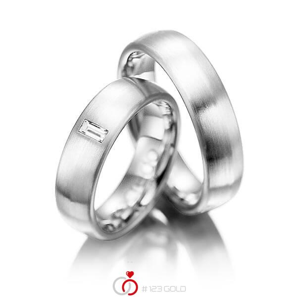 Set klassieke trouwringen in dark grey gold 14 kt. met in totaal 0,1 ct. Baguette-Diamant tw,vs van acredo - A-1002-6 Set klassieke trouwringen in dark grey gold 14 kt. met in totaal 0,1 ct. Baguette-Diamant tw,vs van acredo - A-1002-6