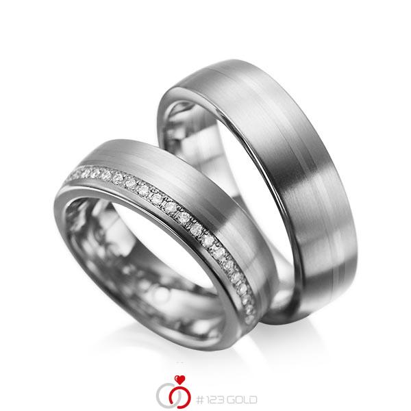 Set klassieke trouwringen in dark grey gold 14 kt. met in totaal 0,216 ct. Briljant tw/si van acredo - A-1030-5 Set klassieke trouwringen in dark grey gold 14 kt. met in totaal 0,216 ct. Briljant tw/si van acredo - A-1030-5