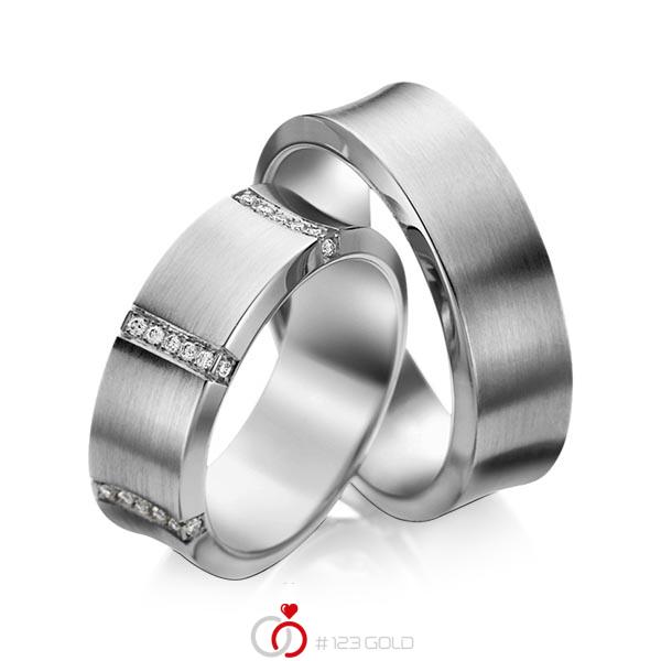 Set klassieke trouwringen in dark grey gold 14 kt. met in totaal 0,336 ct. Briljant tw/si van acredo - A-1096-2 Set klassieke trouwringen in dark grey gold 14 kt. met in totaal 0,336 ct. Briljant tw/si van acredo - A-1096-2