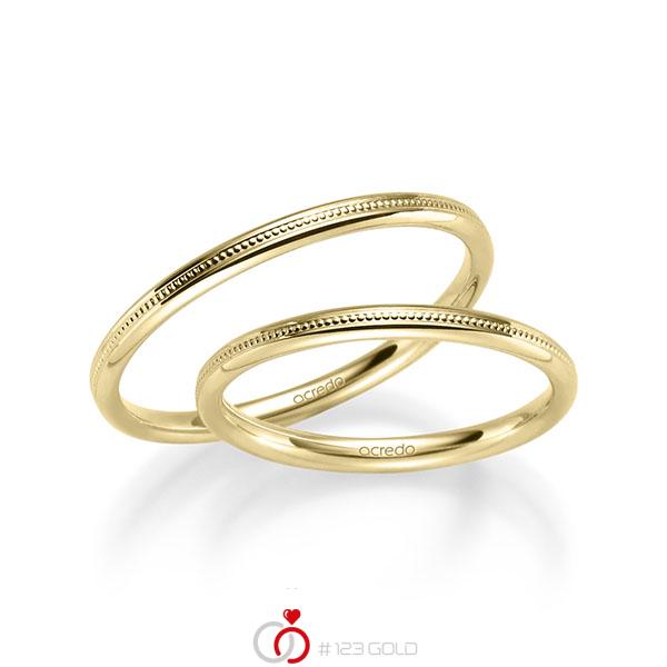 Set Klassieke trouwringen in geelgoud 14 kt. van acredo - S-1270-1 Set Klassieke trouwringen in geelgoud 14 kt. van acredo - S-1270-1