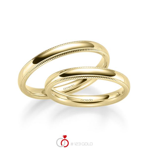 Set Klassieke trouwringen in geelgoud 14 kt. van acredo - S-1272-1 Set Klassieke trouwringen in geelgoud 14 kt. van acredo - S-1272-1