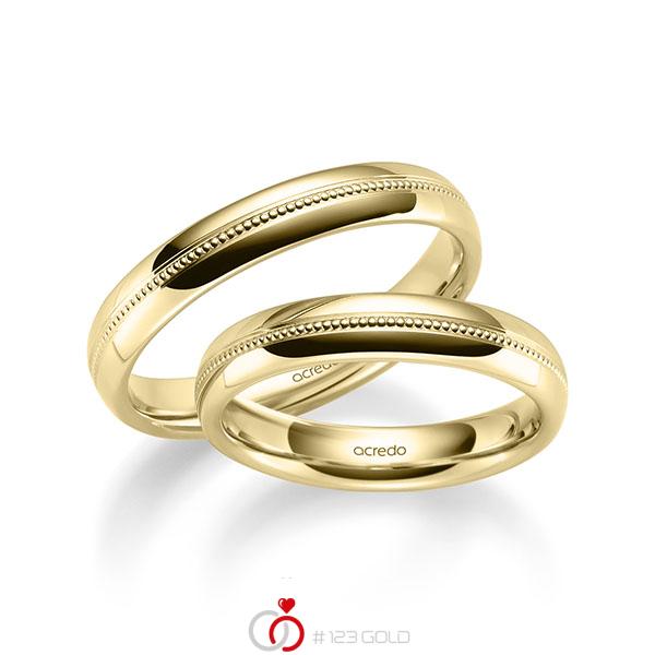Set Klassieke trouwringen in geelgoud 14 kt. van acredo - S-1274-2 Set Klassieke trouwringen in geelgoud 14 kt. van acredo - S-1274-2