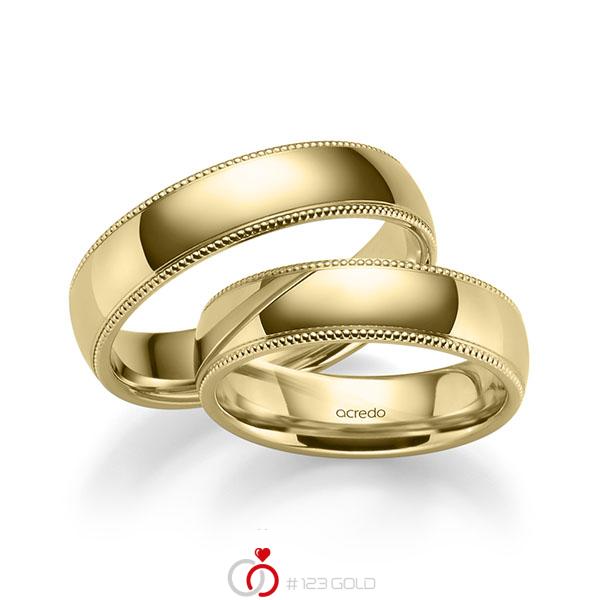 Set Klassieke trouwringen in geelgoud 14 kt. van acredo - S-1277-5 Set Klassieke trouwringen in geelgoud 14 kt. van acredo - S-1277-5