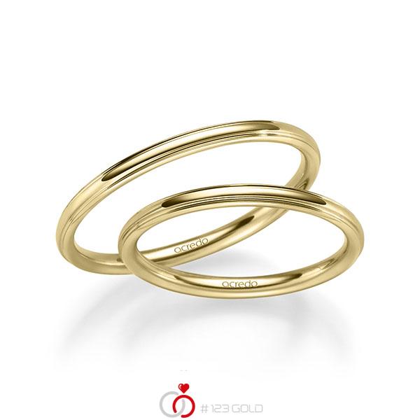 Set Klassieke trouwringen in geelgoud 14 kt. van acredo - S-1280-5 Set Klassieke trouwringen in geelgoud 14 kt. van acredo - S-1280-5