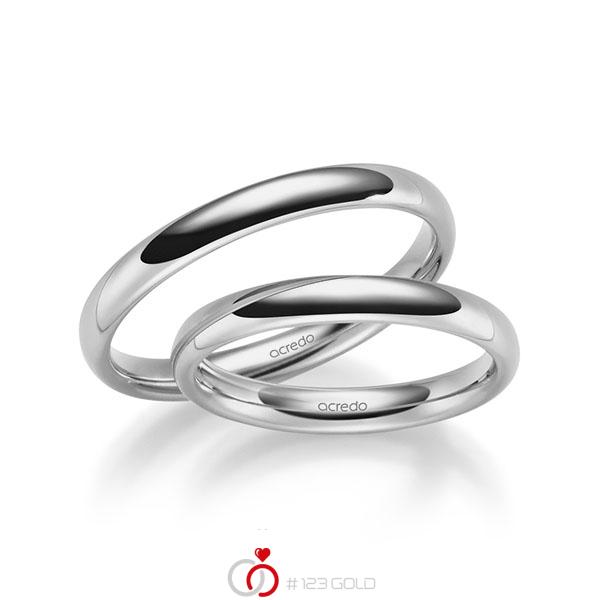 Set klassieke trouwringen in grijsgoud 14 kt. van acredo - S-1263-2 Set klassieke trouwringen in grijsgoud 14 kt. van acredo - S-1263-2