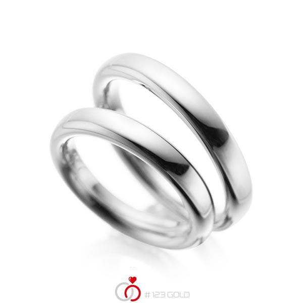 Set klassieke trouwringen in palladium 950 van acredo - A-1085-3 Set klassieke trouwringen in palladium 950 van acredo - A-1085-3