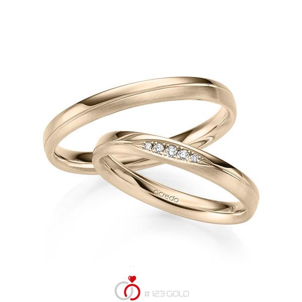 Set Klassieke trouwringen in Signature Gold 585 met in totaal 0,045 ct. Briljant tw/si van acredo - S-1260-10 Set Klassieke trouwringen in Signature Gold 585 met in totaal 0,045 ct. Briljant tw/si van acredo - S-1260-10
