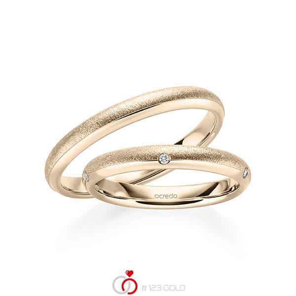 Set Klassieke trouwringen in Signature Gold 585 met in totaal 0,05 ct. Briljant tw/si van acredo - S-1257-6 Set Klassieke trouwringen in Signature Gold 585 met in totaal 0,05 ct. Briljant tw/si van acredo - S-1257-6