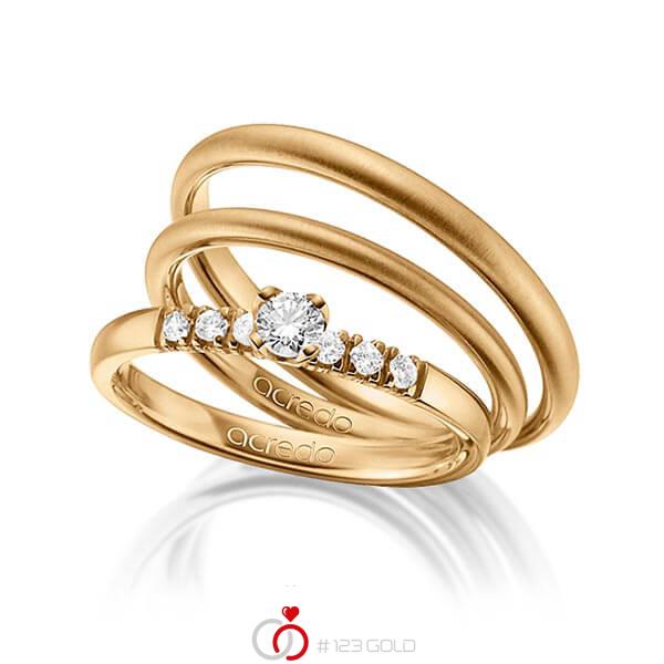 Tri-Set in Roségold 585 mit zus. 0,27 ct. Brillant tw, si von acredo - A-1430-9 Tri-Set in Roségold 585 mit zus. 0,27 ct. Brillant tw, si von acredo - A-1430-9