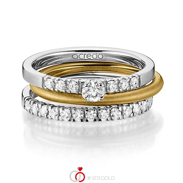 Tri-Set in Rotgold 585 mit zus. 0,59 ct. Brillant tw, si von acredo - A-1439-10 Tri-Set in Rotgold 585 mit zus. 0,59 ct. Brillant tw, si von acredo - A-1439-10