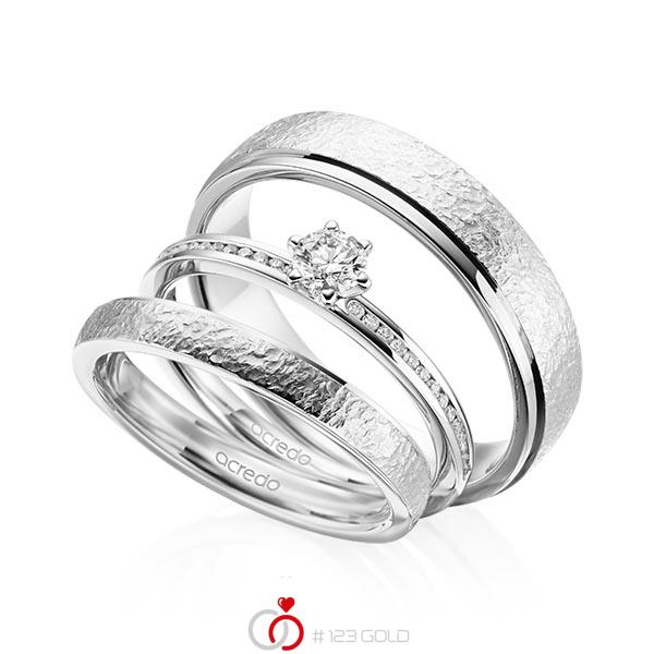 Tri-Set in Weißgold 585 mit zus. 0,39 ct. Brillant tw, si von acredo - A-2024-4 Tri-Set in Weißgold 585 mit zus. 0,39 ct. Brillant tw, si von acredo - A-2024-4
