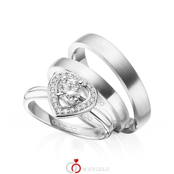 Tri-Set in witgoud 14 kt. met 0,4 ct. 22 stenen, samen 0,11ct. Briljant tw/si van acredo - A-1444-1 Tri-Set in witgoud 14 kt. met 0,4 ct. 22 stenen, samen 0,11ct. Briljant tw/si van acredo - A-1444-1