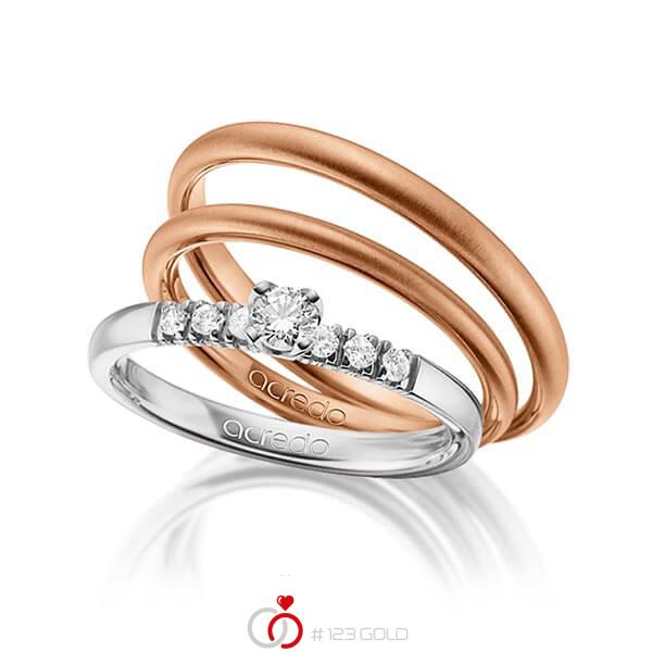 Tri-Set in witgoud 14 kt. met in totaal 0,27 ct. Briljanten tw/si van acredo - A-1430-1 Tri-Set in witgoud 14 kt. met in totaal 0,27 ct. Briljanten tw/si van acredo - A-1430-1