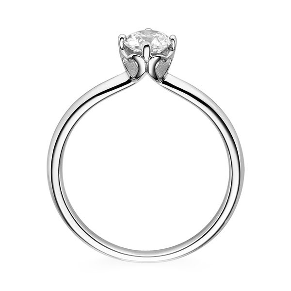 Diamond Cordial 4 prongs with heart detail, Width: 2,00, Height: 1,50