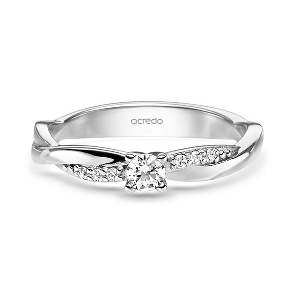 Entwined, 4 prongs, braided ring shank with stone setting, Breedte: 3,00, Hoogte: 1,80