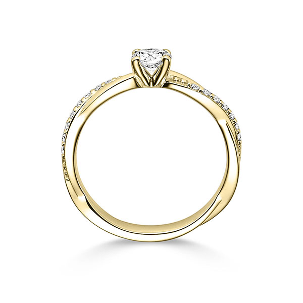 Entwined, 4 Krappen, Ringschiene geflochten mit seitl. Steinbesatz, Breite: 3,00, Höhe: 1,80