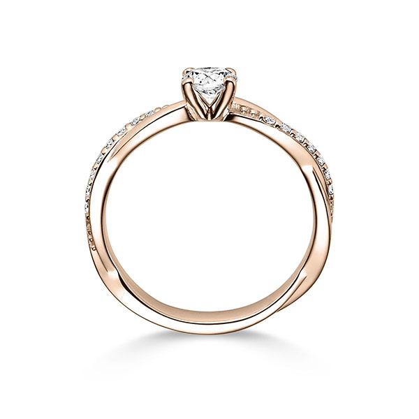 Entwined, 4 Krappen, Ringschiene geflochten mit seitl. Steinbesatz, Breite: 3,00, Höhe: 1,80