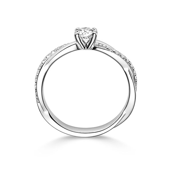 Entwined, 4 prongs, braided ring shank with stone setting, Breedte: 3,00, Hoogte: 1,80