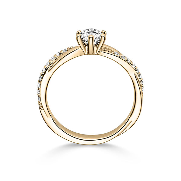 Entwined, 6 prongs, braided ring shank, stonesetting on side, Breedte: 3,00, Hoogte: 1,80