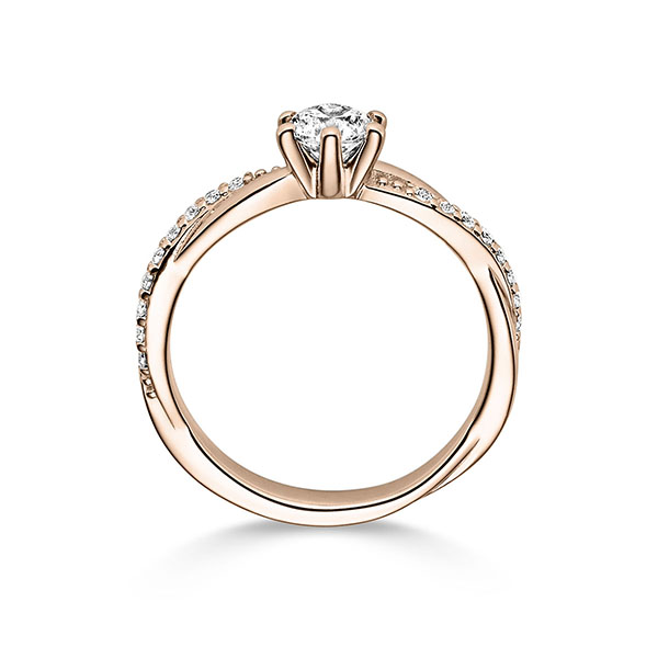 Entwined, 6 Krappen, geflochtene Ringschiene, seitl. Steinbesatz, Breite: 3,00, Höhe: 1,80