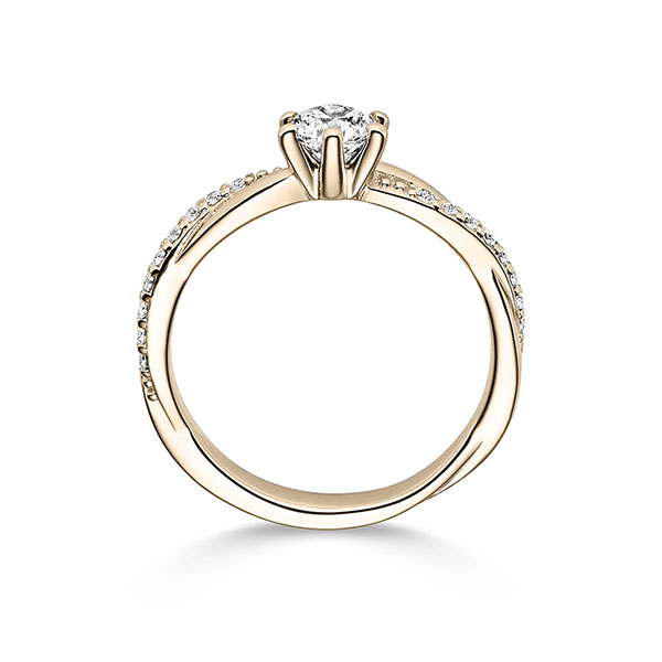 Entwined, 6 prongs, braided ring shank, stonesetting on side, Breedte: 3,00, Hoogte: 1,80