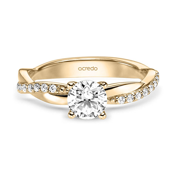 Entwined, 4 prongs, braided ring shank, stonesetting on the side, Breedte: 3,00, Hoogte: 1,80