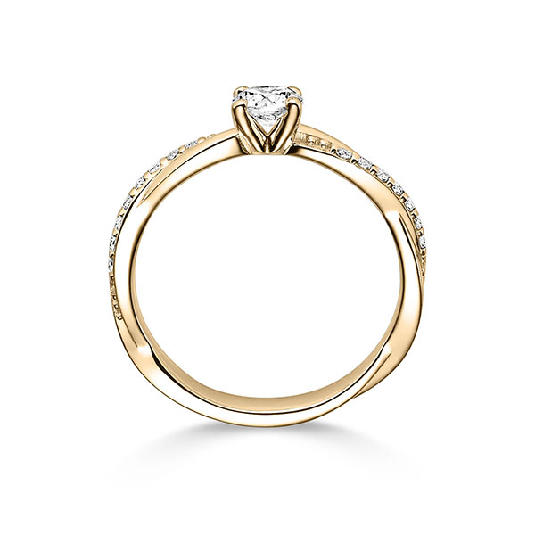 Entwined, 4 prongs, braided ring shank, stonesetting on the side, Breedte: 3,00, Hoogte: 1,80