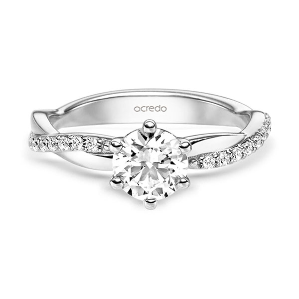 Entwined, 6 prongs, braided ring shank, stonesetting on the side, Breedte: 3,00, Hoogte: 1,80