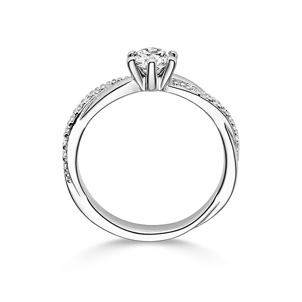Entwined, 6 prongs, braided ring shank, stonesetting on the side, Breedte: 3,00, Hoogte: 1,80