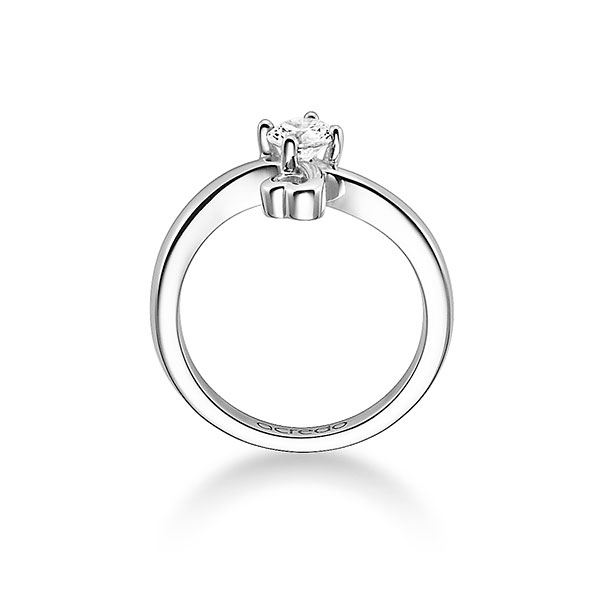 Heart Solitaire, heart on side, 4 prongs twisted