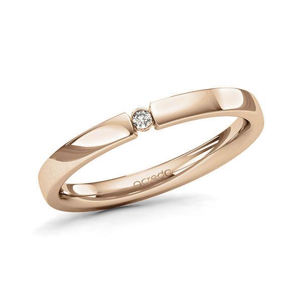 Rosegold Ring mit Diamanten 0,03ct Rose Weiß Gold 585 Goldring Tulpering NEU 