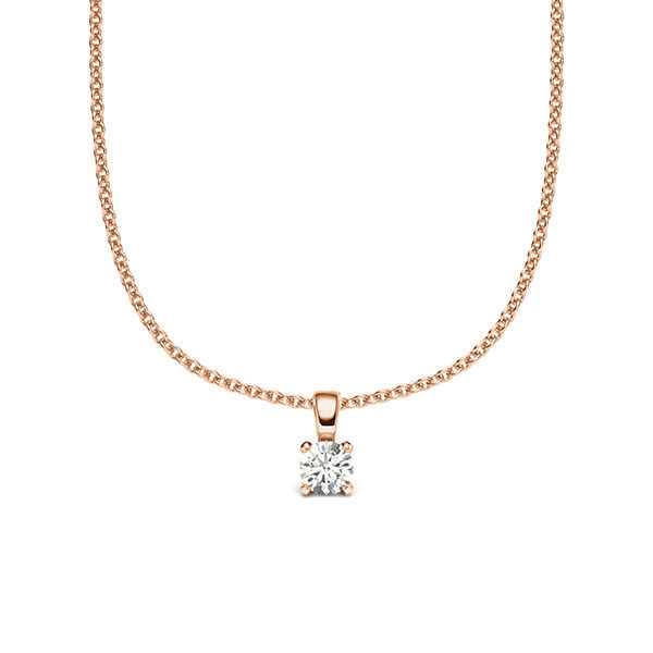 Anhänger - 4er Krappe = G158 in Rotgold 585 mit zus. 0,08 ct. Brillant tw, si von acredo